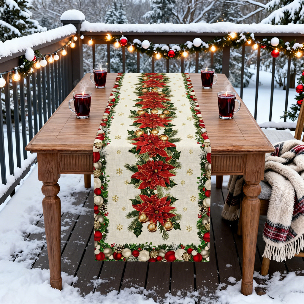 Christmas Linen Table Runner