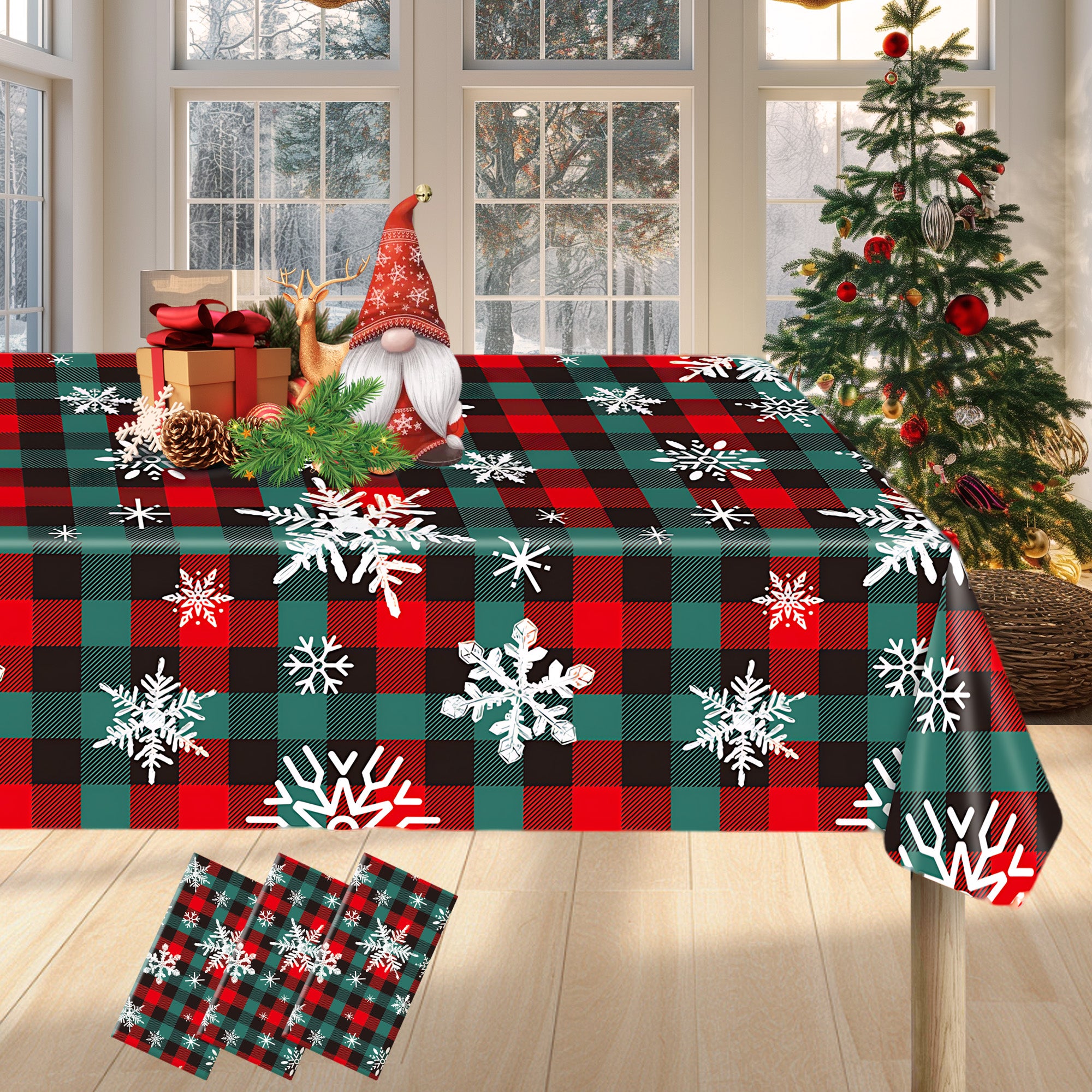 Christmas Plastic Disposable Table Cloth