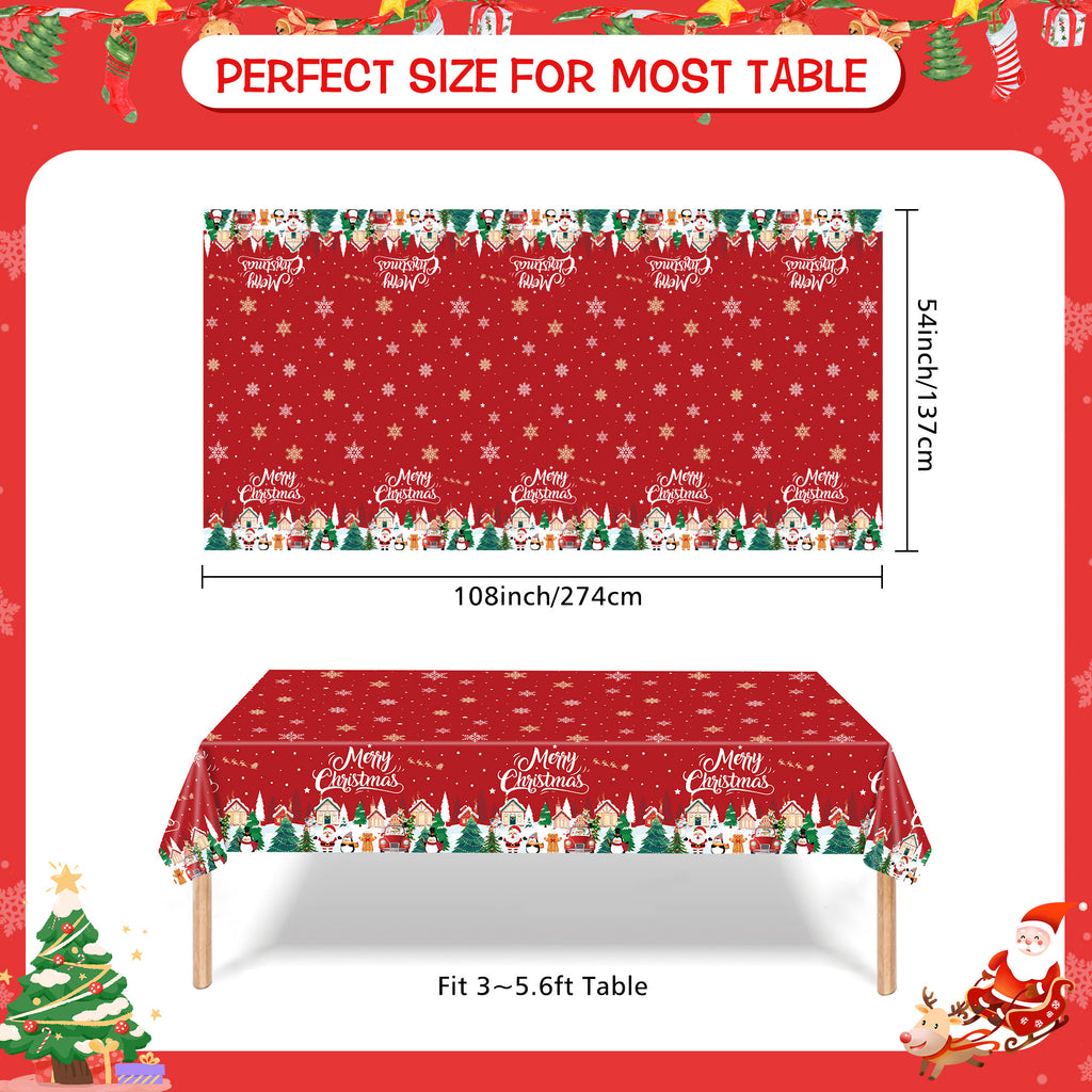 Merry Christmas Plastic Tablecloth
