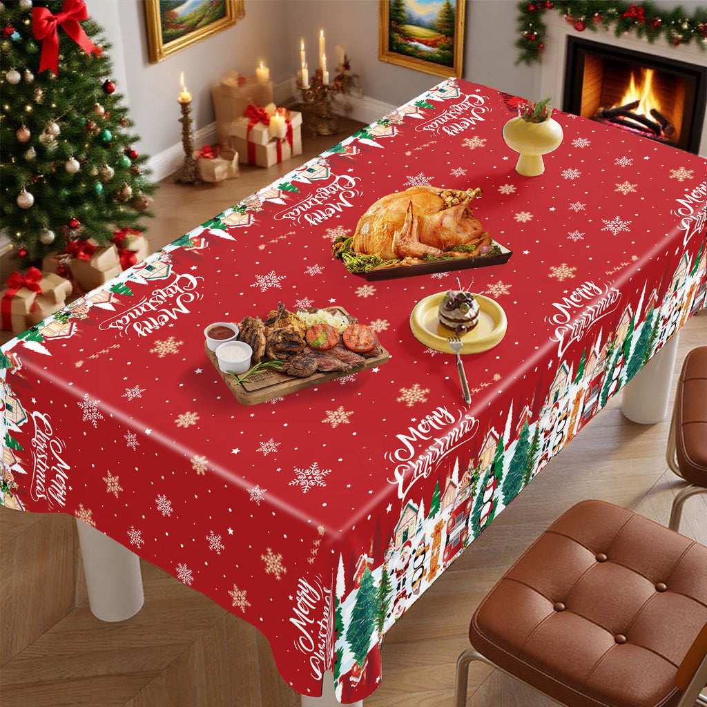 Merry Christmas Plastic Tablecloth