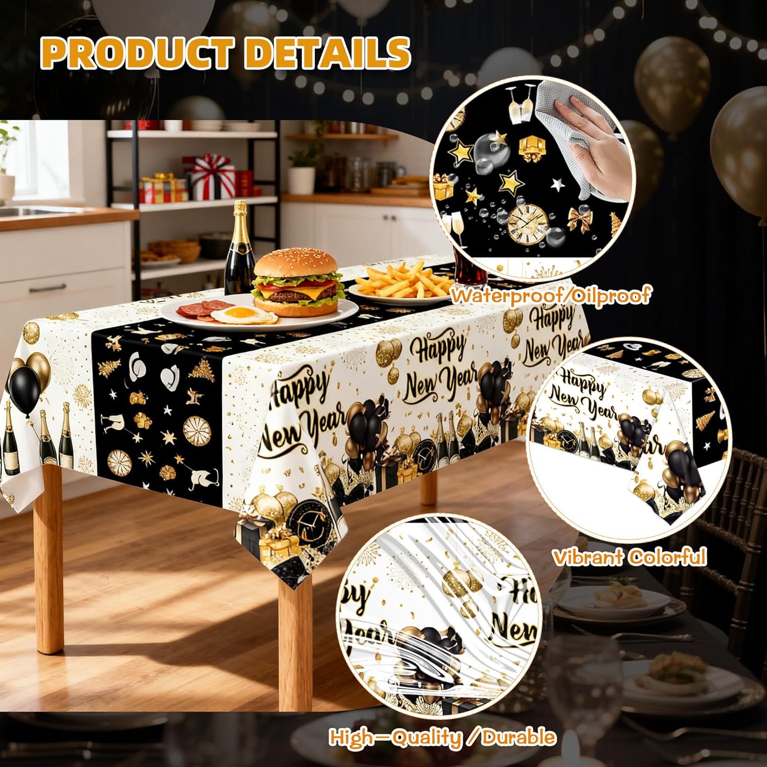 Happy New Year Tablecloths 2026