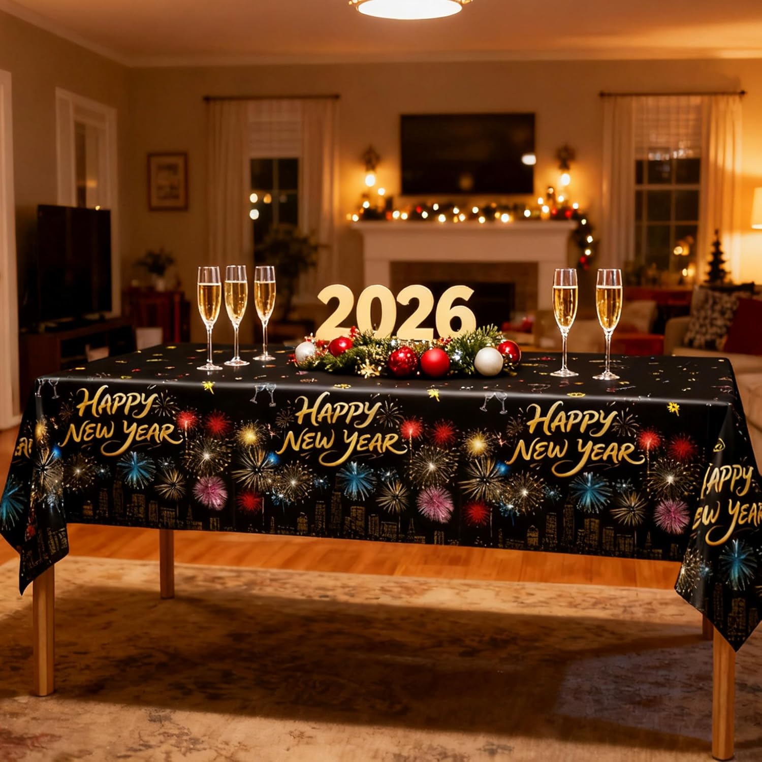 Happy New Year Tablecloths 2026