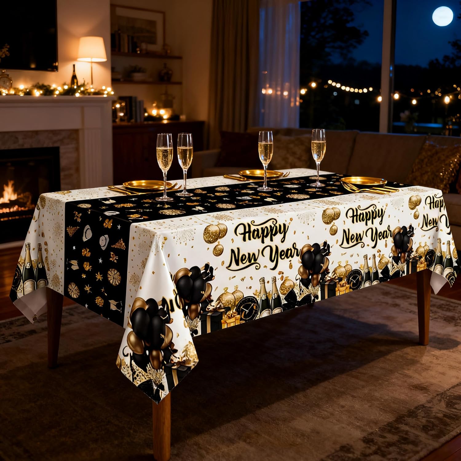 Happy New Year Tablecloths 2026