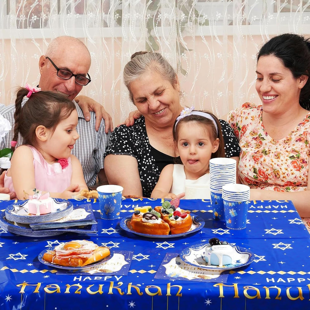Jewish Hanukkah Plastic Tablecloths