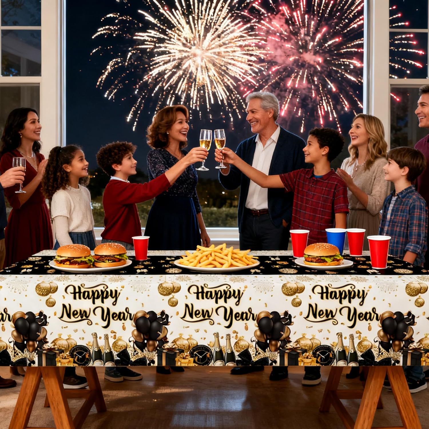 Happy New Year Tablecloths 2026