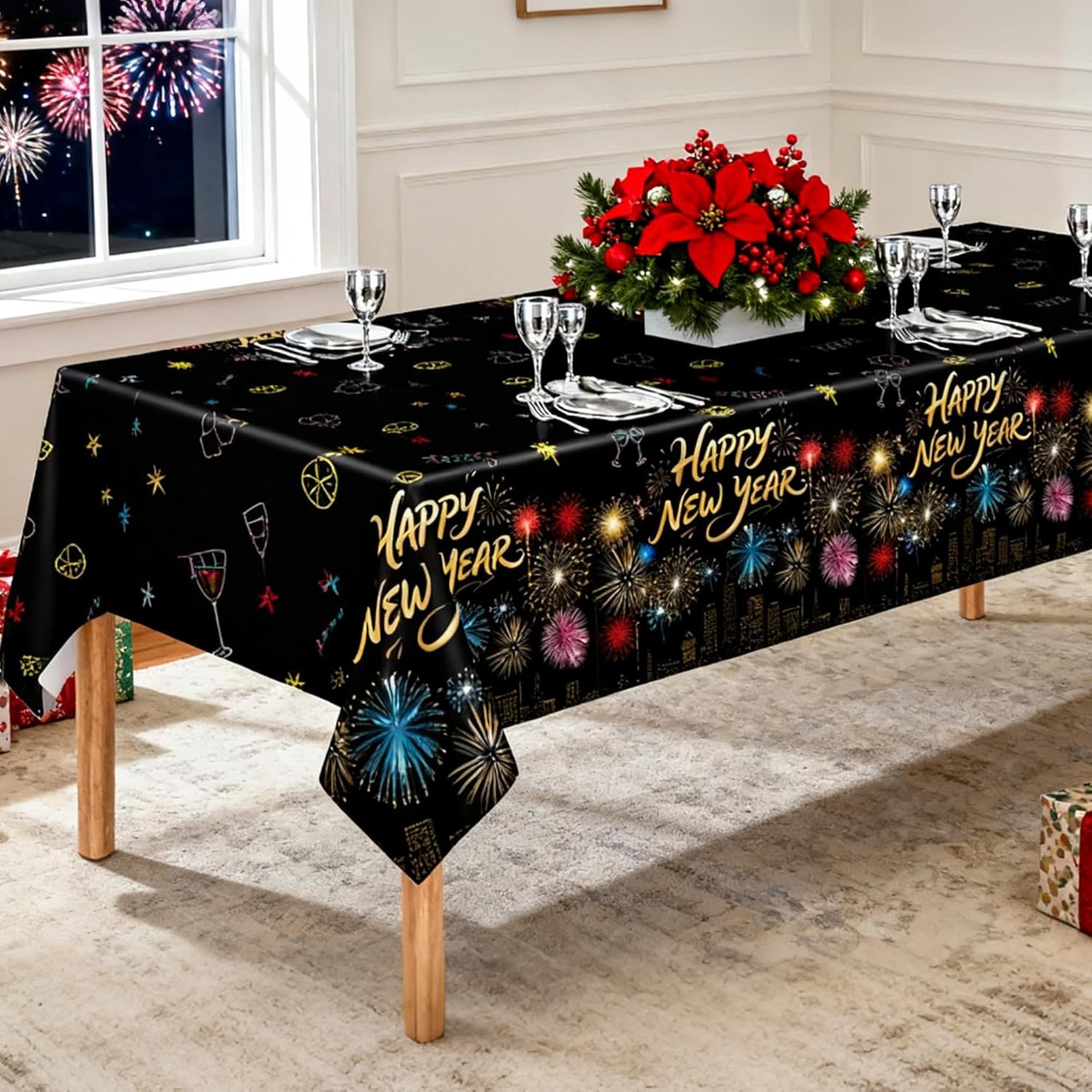 Happy New Year Tablecloths 2026