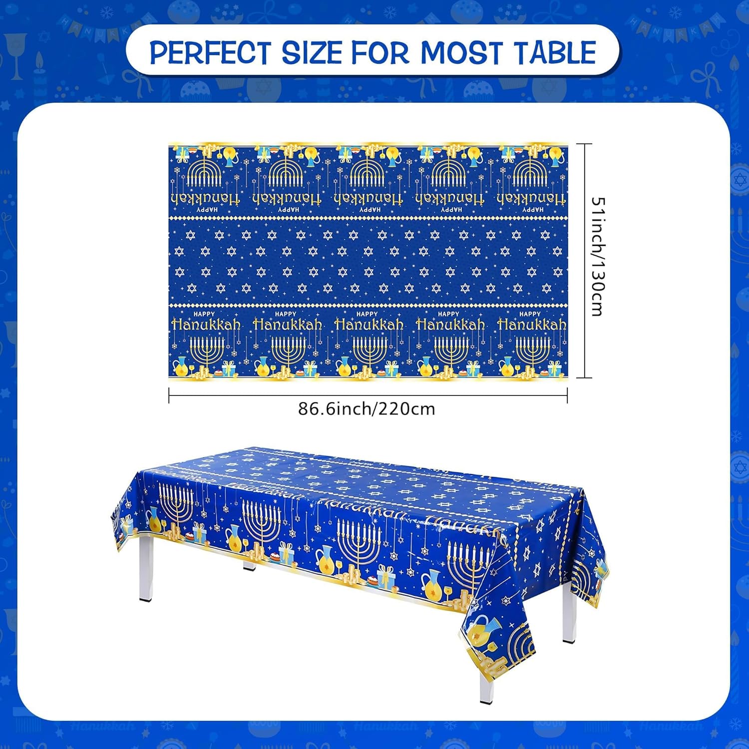 Jewish Hanukkah Plastic Tablecloths
