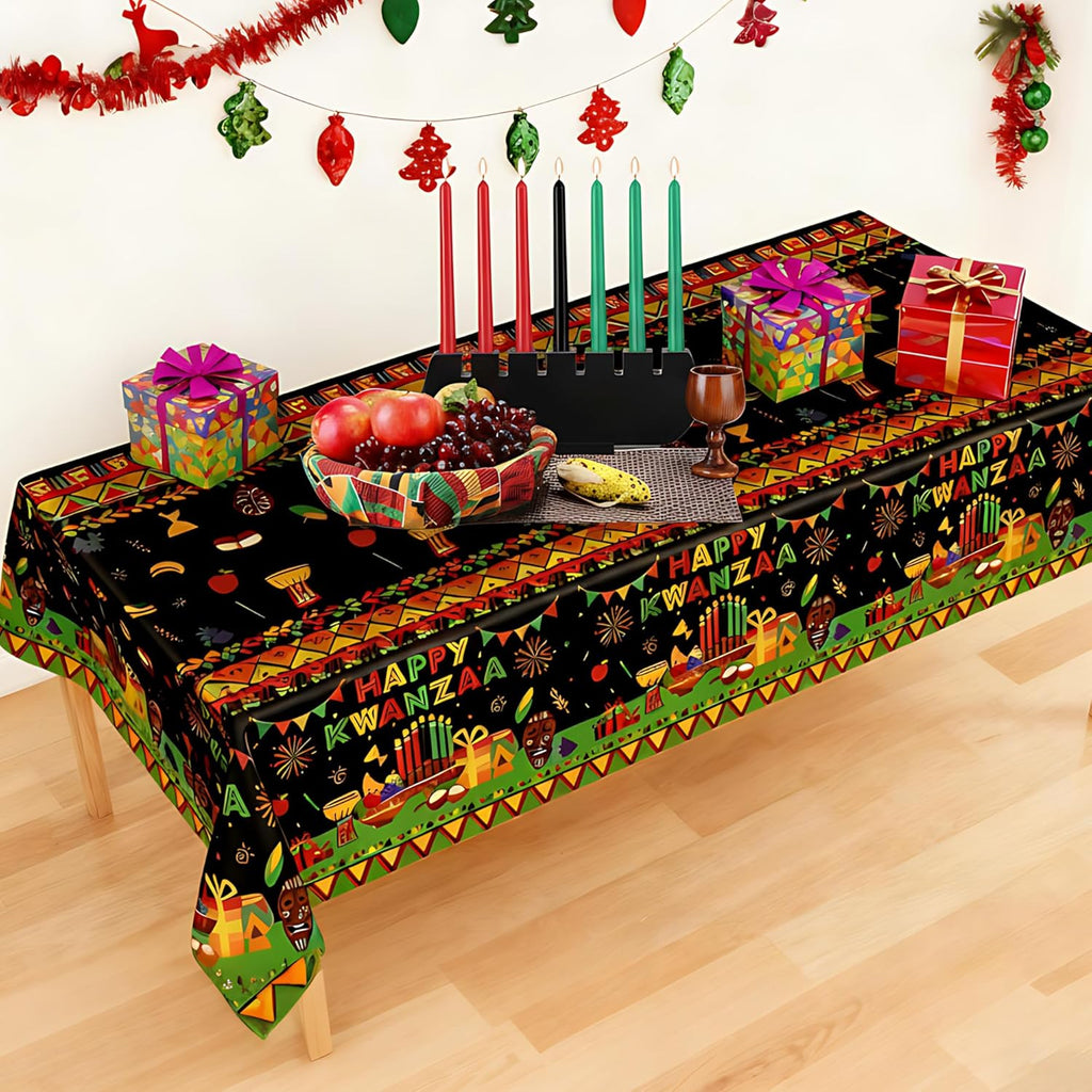 Happy Kwanzaa Plastic Table Cloth