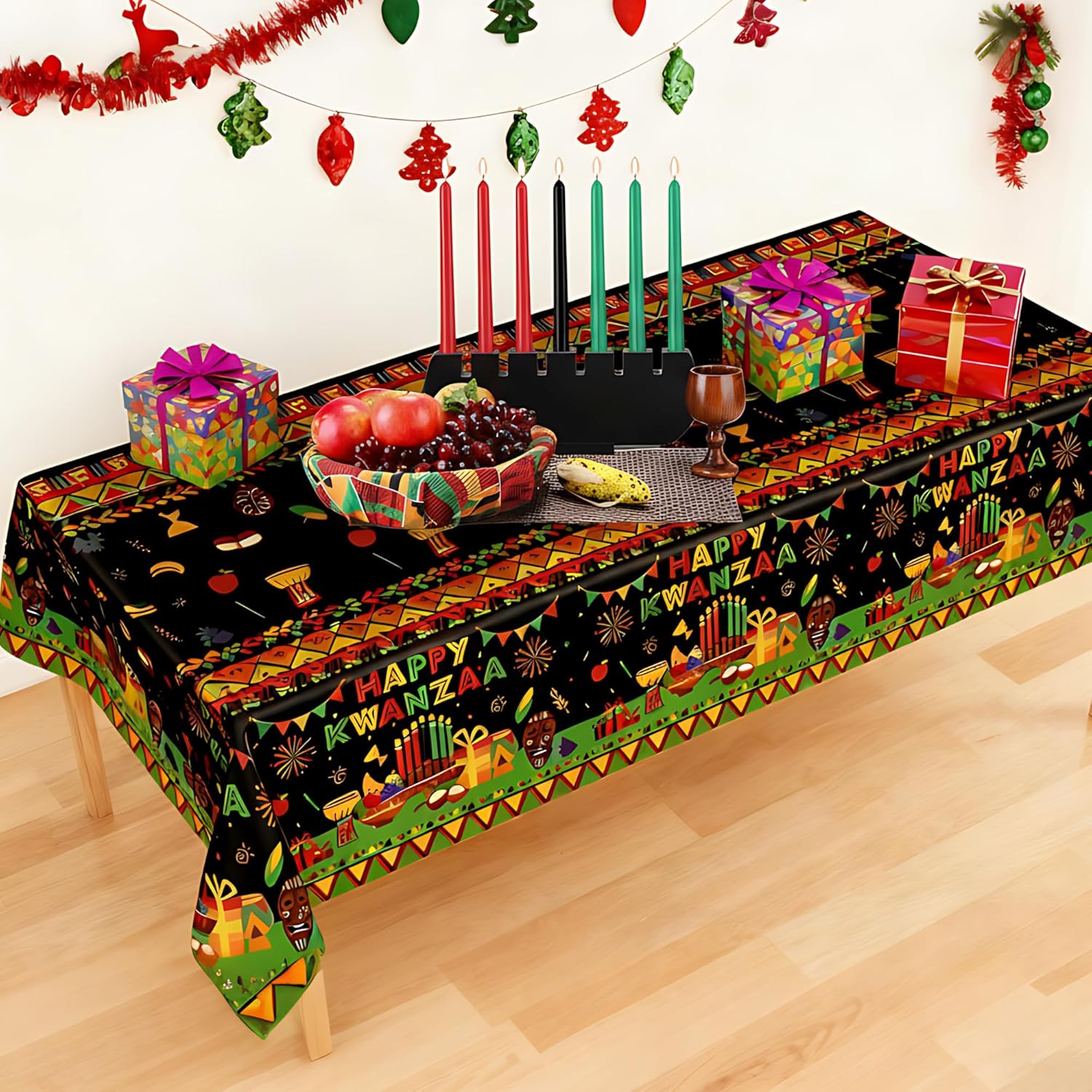 Happy Kwanzaa Plastic Table Cloth