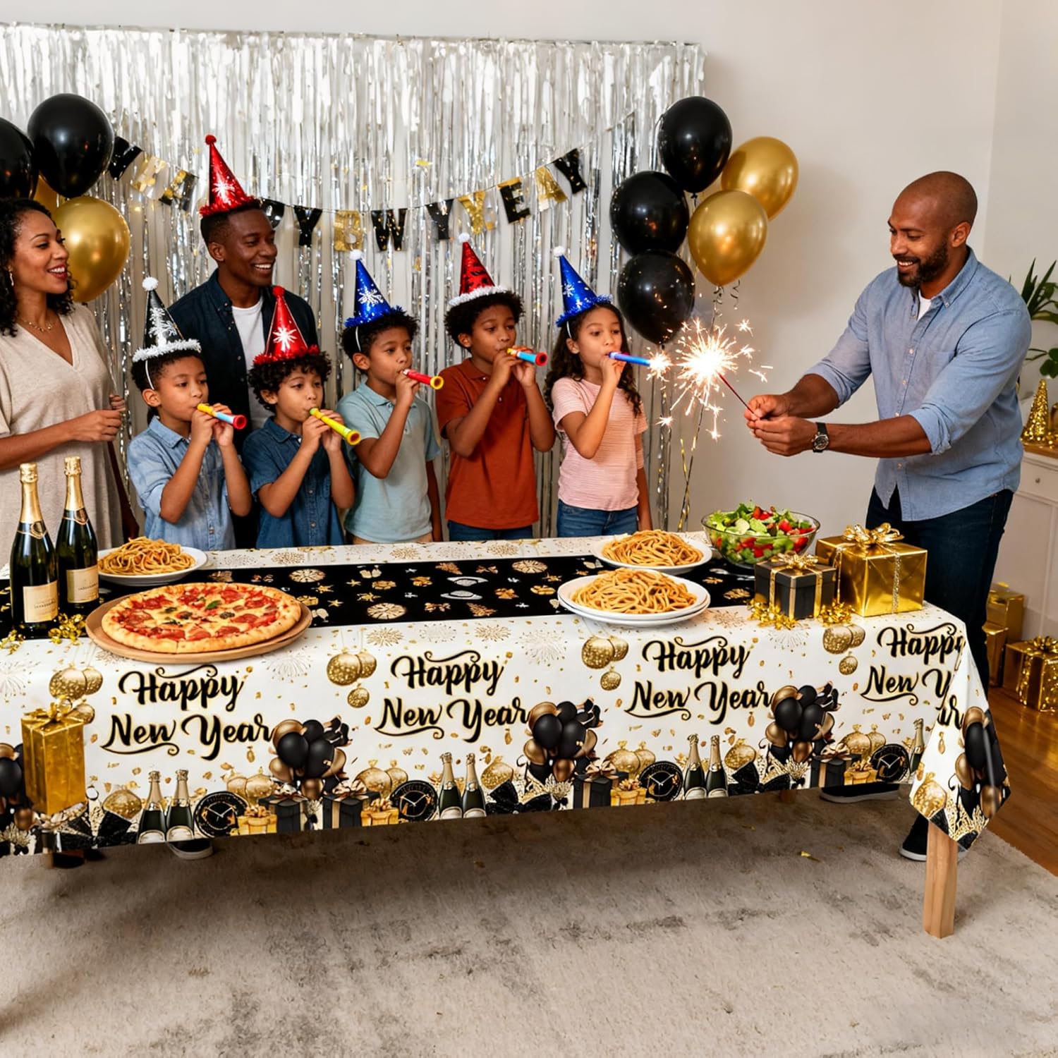 Happy New Year Tablecloths 2026