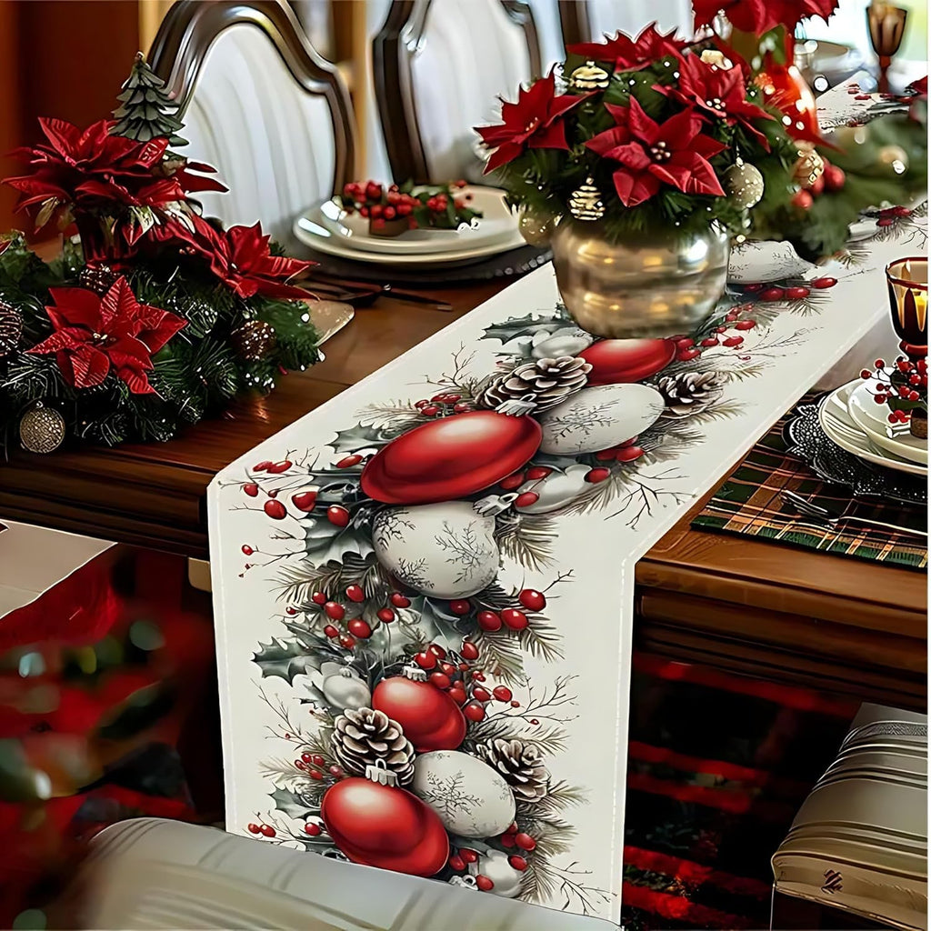 Christmas Linen Table Runner