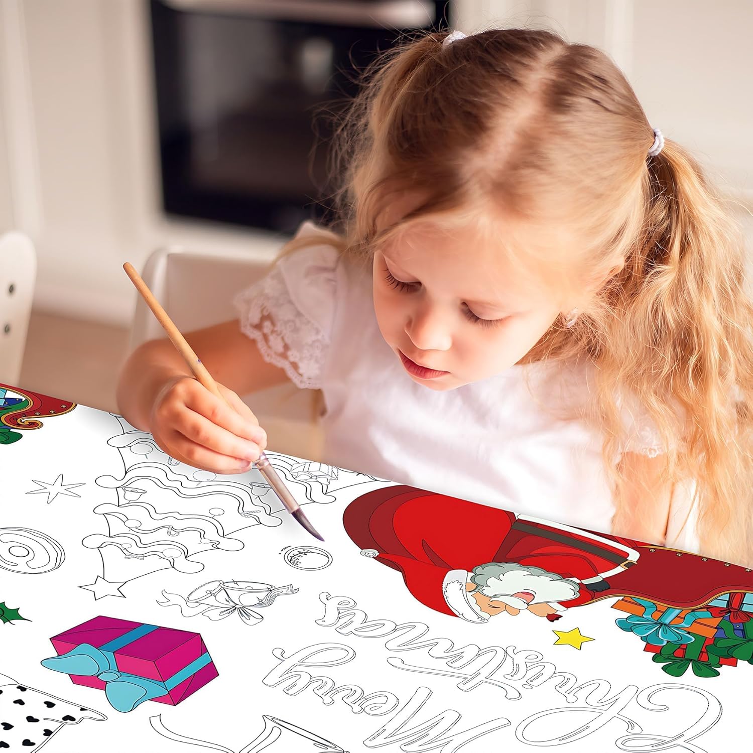Christmas Coloring Tablecloth for Kids