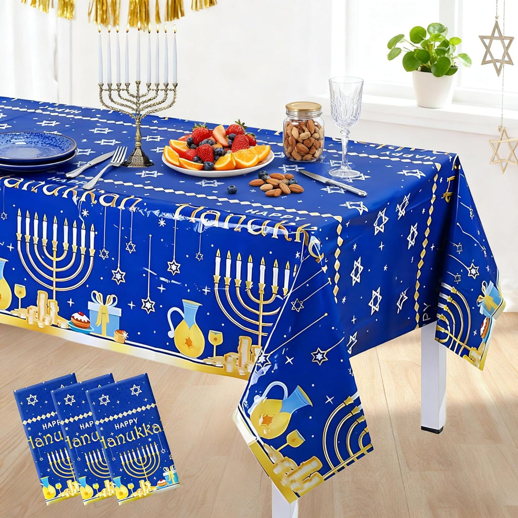 Jewish Hanukkah Plastic Tablecloths