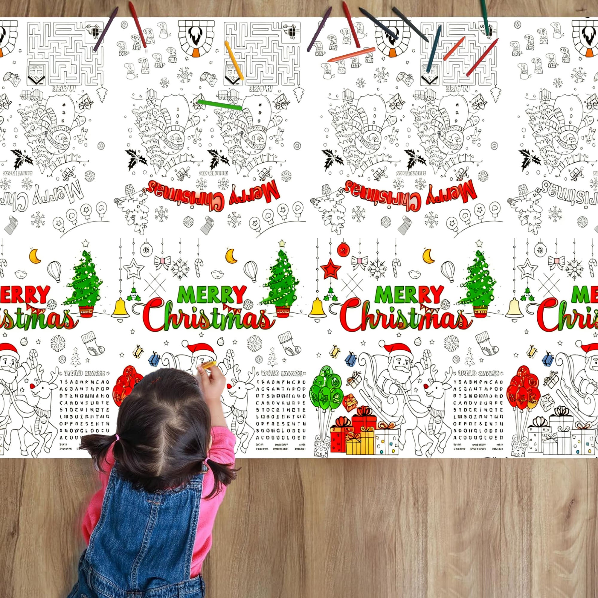 Christmas Coloring Tablecloth for Kids