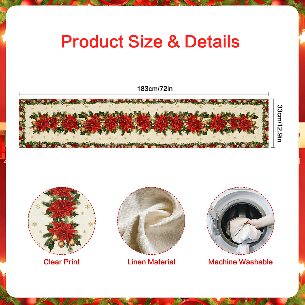 Christmas Linen Table Runner