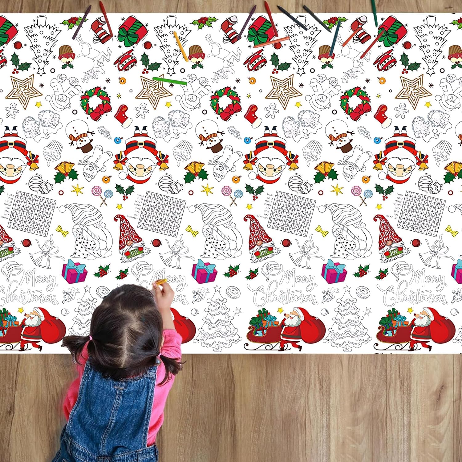 Christmas Coloring Tablecloth for Kids