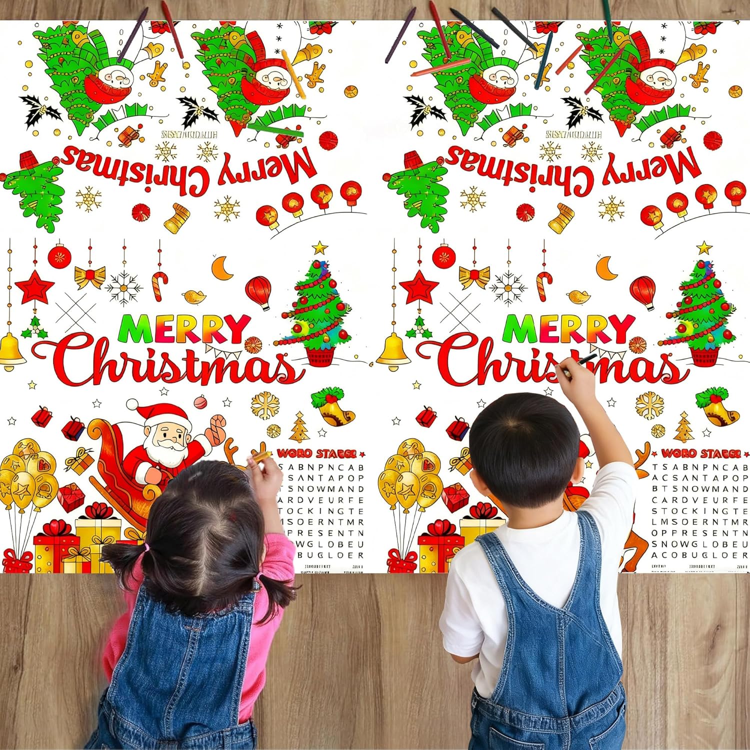 Christmas Coloring Tablecloth for Kids