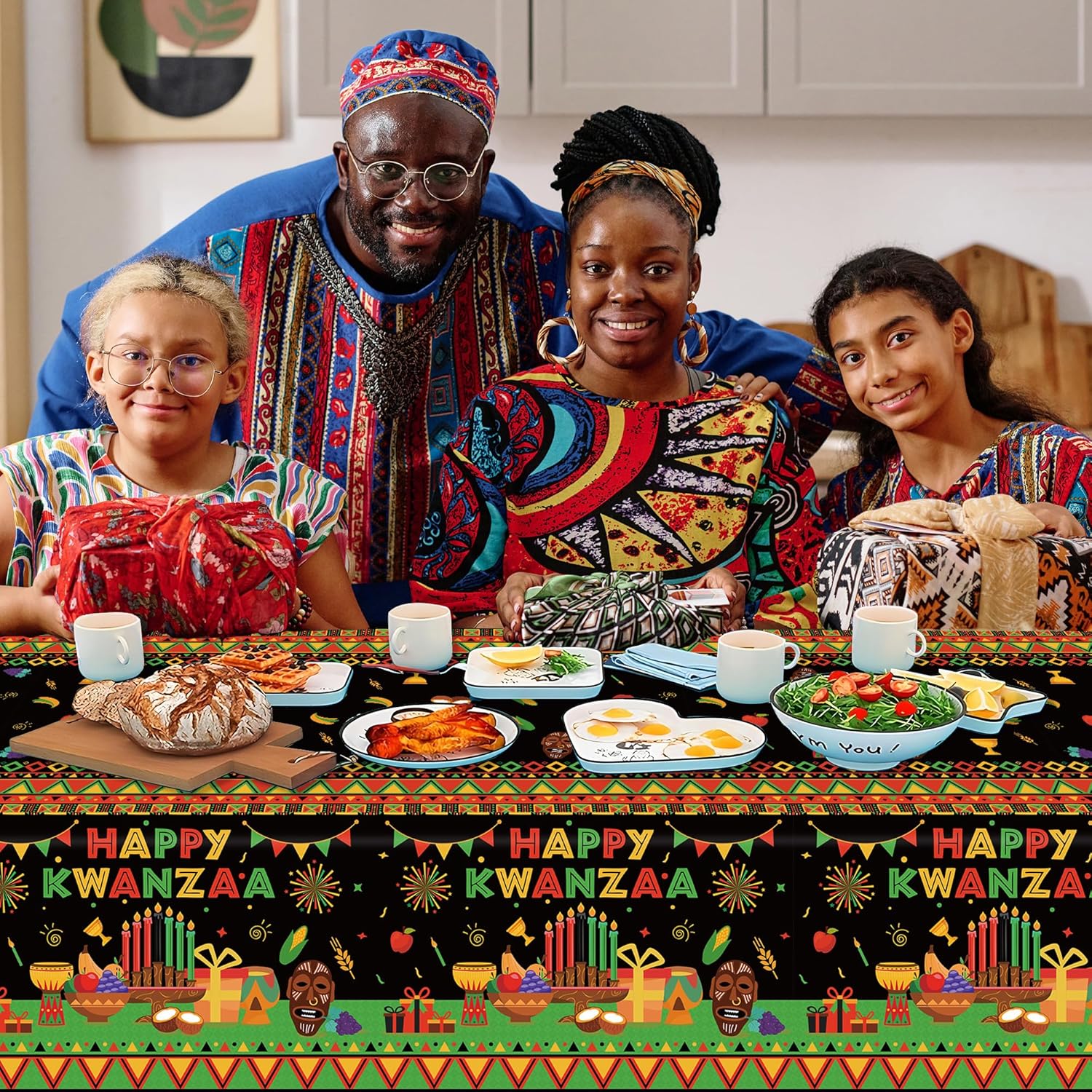 Happy Kwanzaa Plastic Table Cloth
