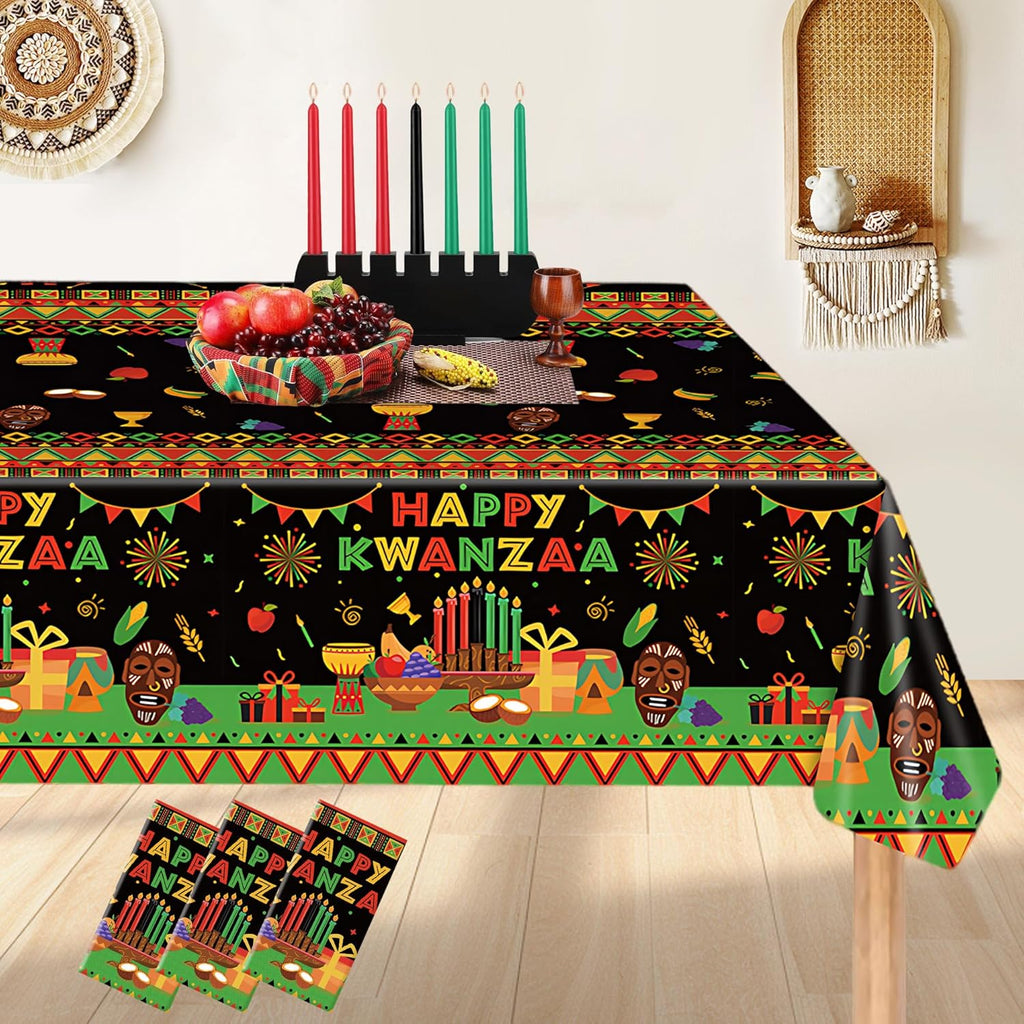 Happy Kwanzaa Plastic Table Cloth