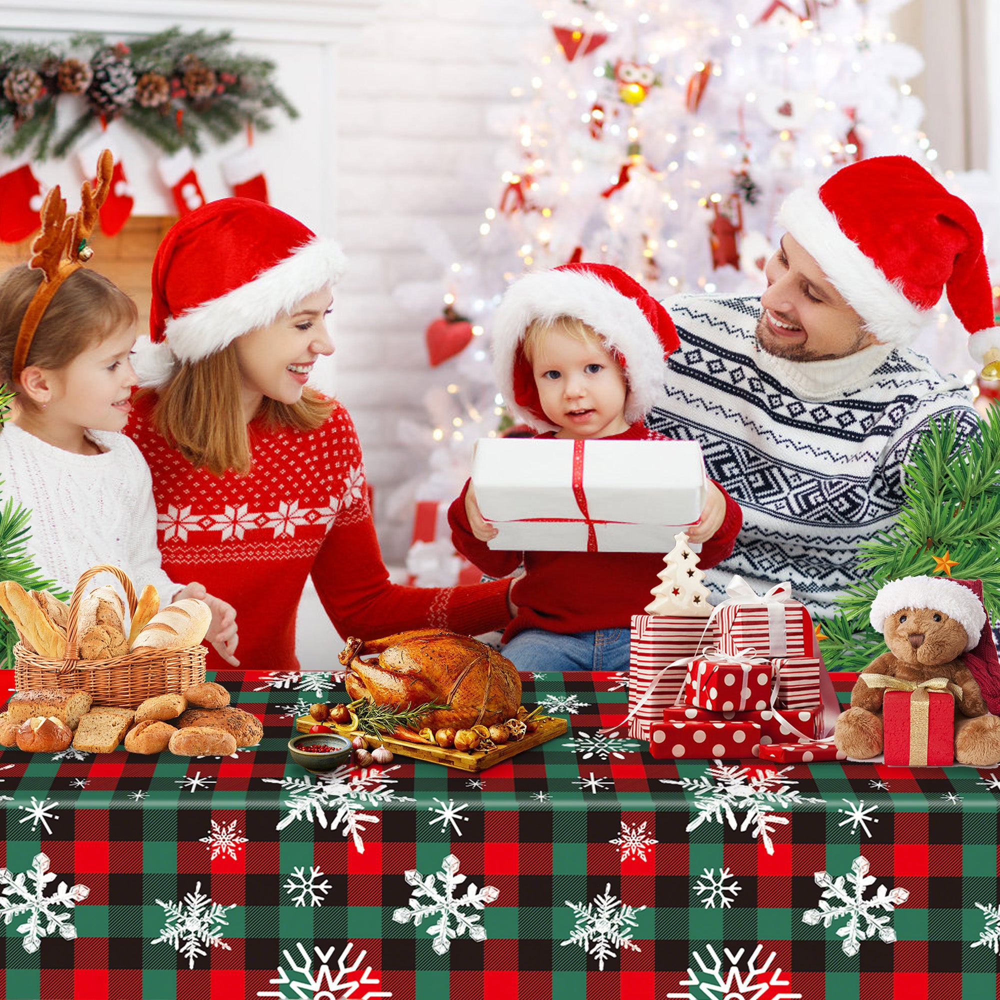 Christmas Plastic Disposable Table Cloth