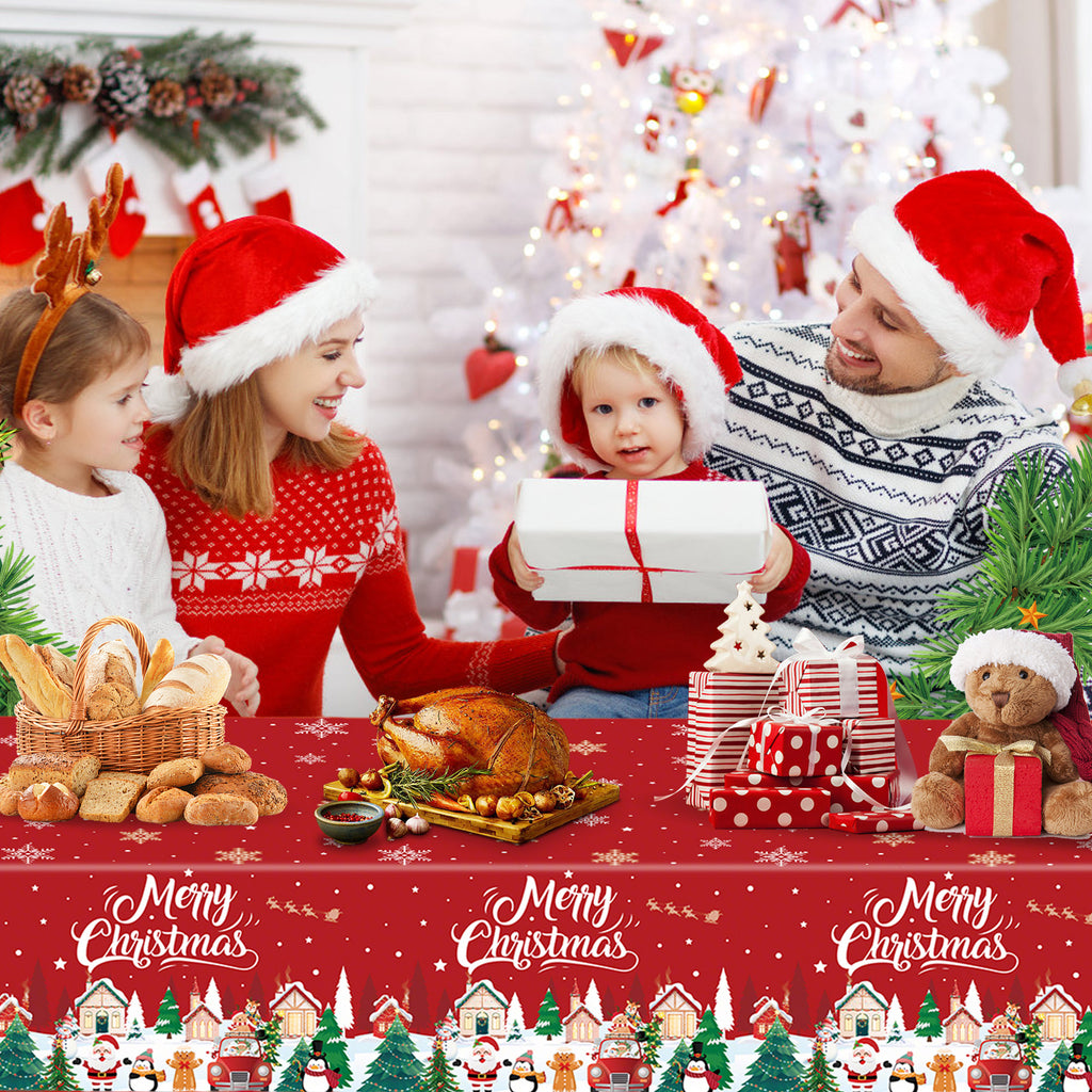 Merry Christmas Plastic Tablecloth