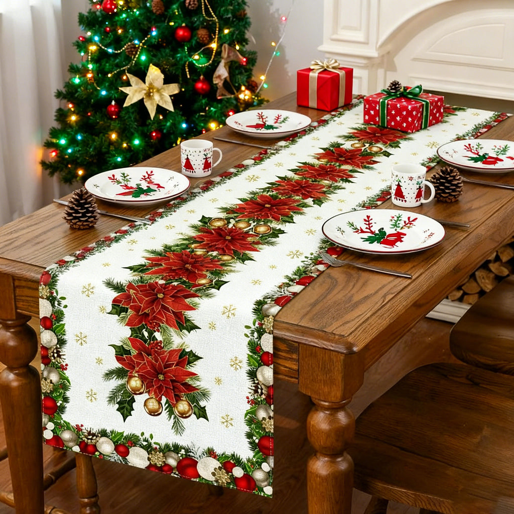 Christmas Linen Table Runner