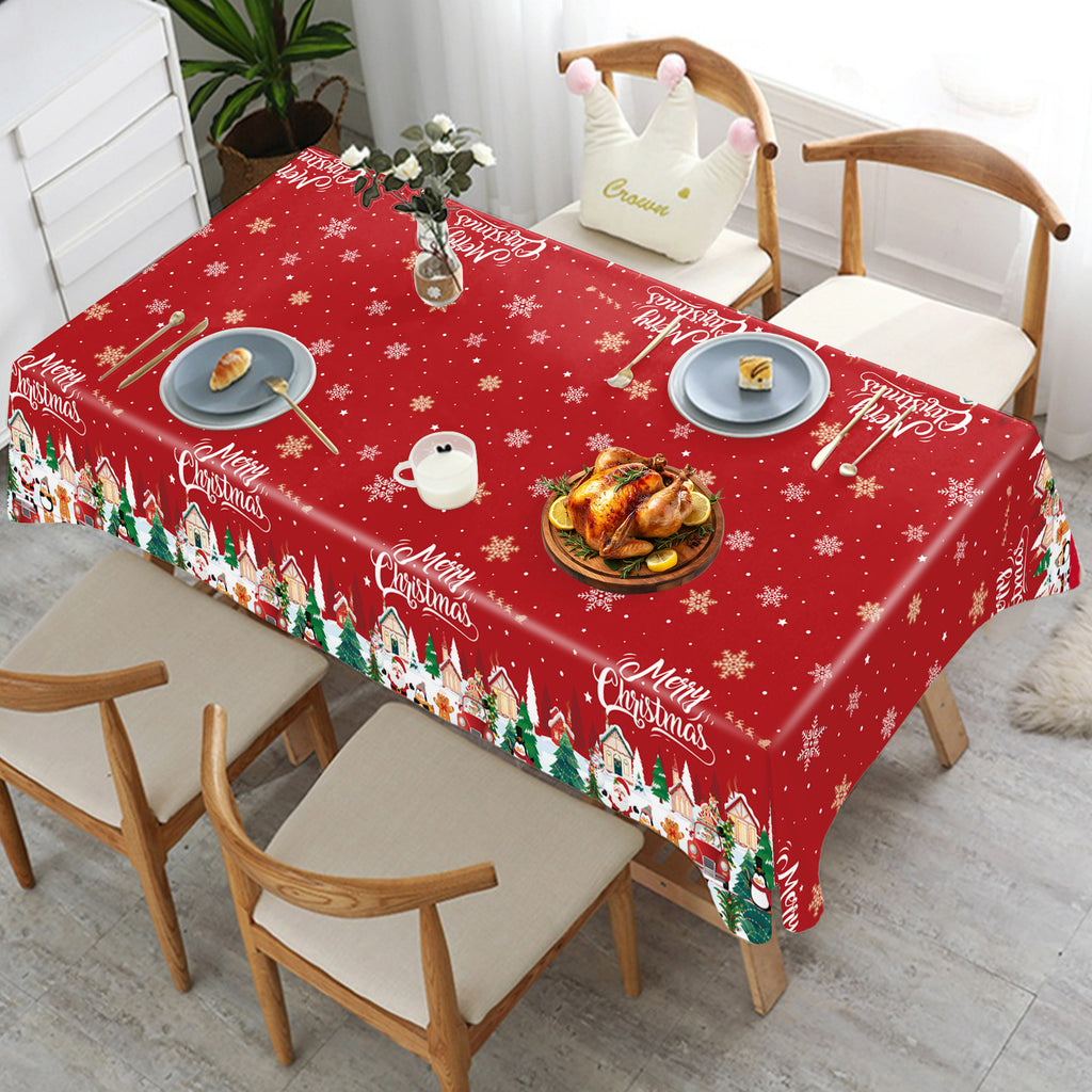 Merry Christmas Plastic Tablecloth