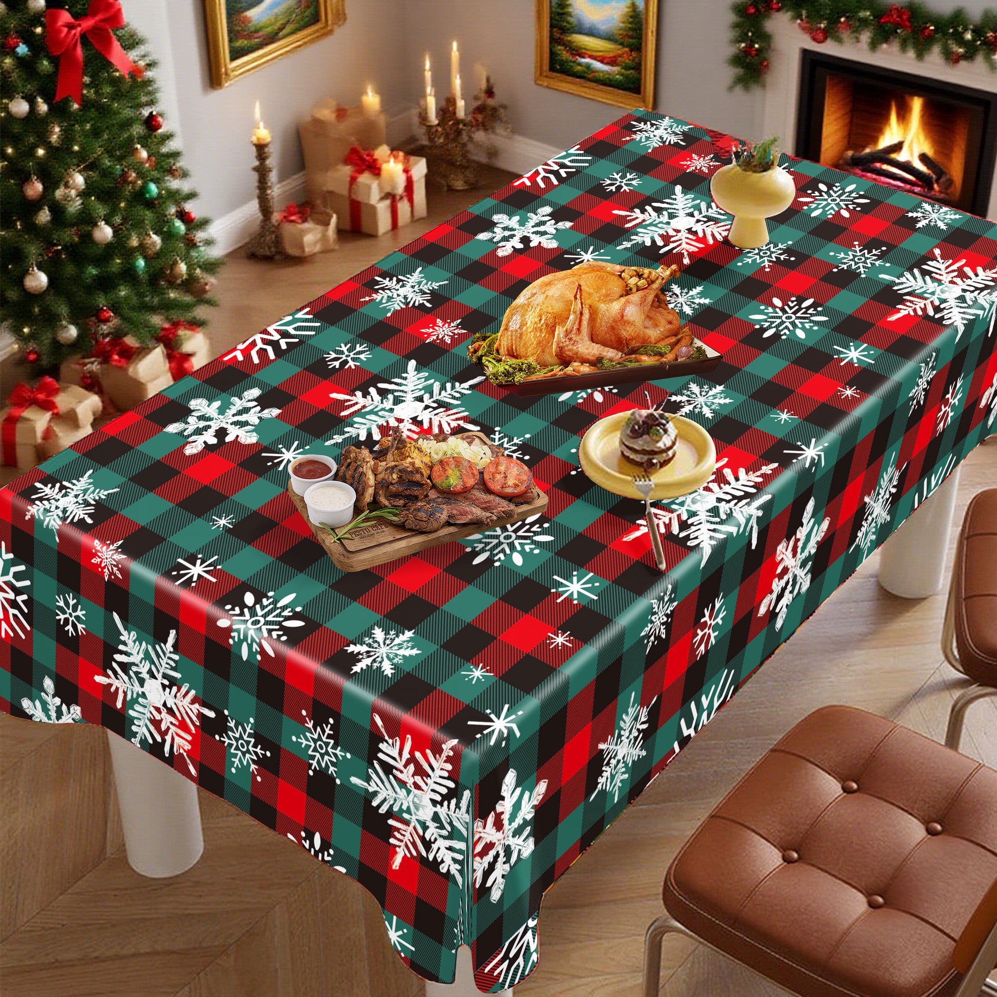 Christmas Plastic Disposable Table Cloth