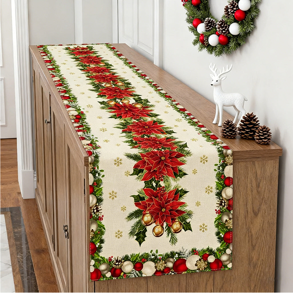 Christmas Linen Table Runner