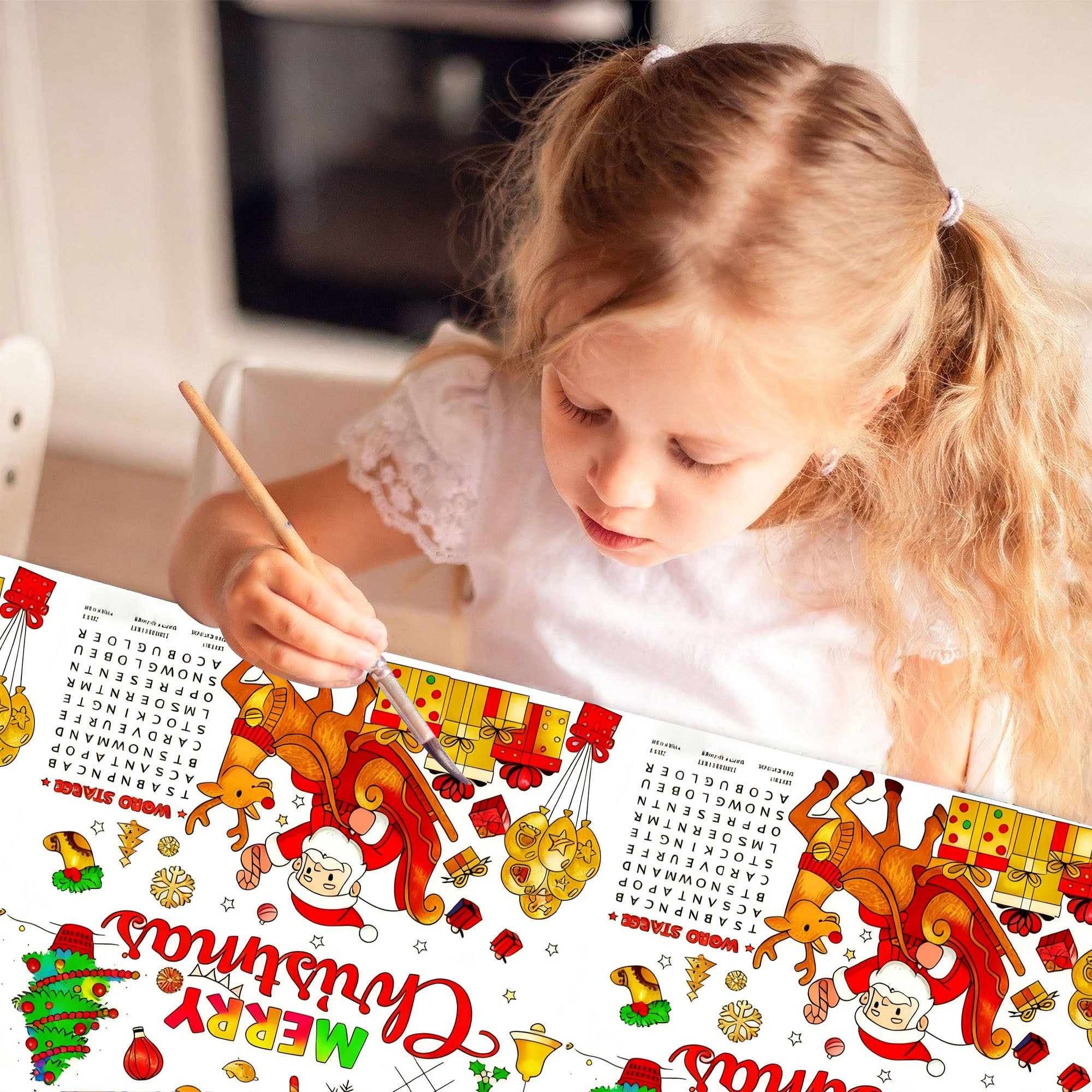 Christmas Coloring Tablecloth for Kids