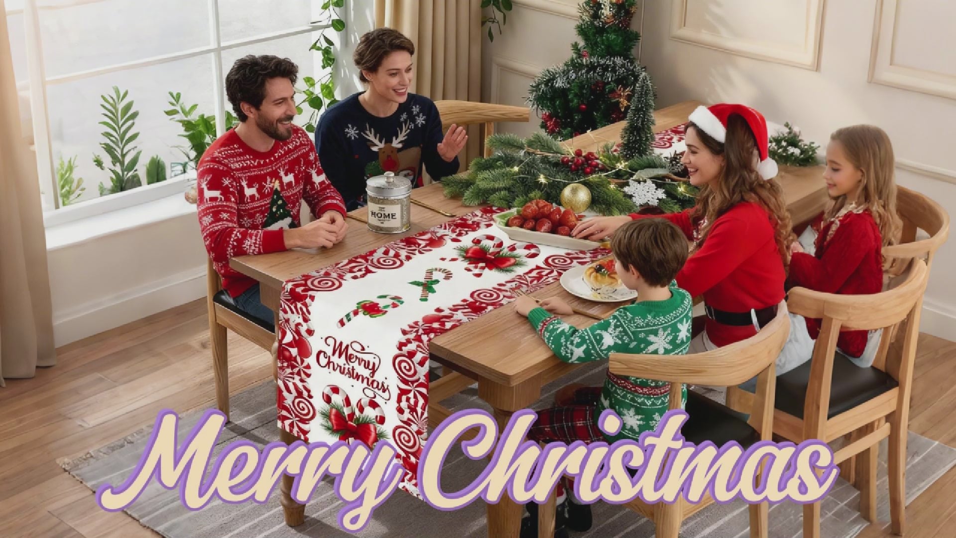 Christmas Linen Table Runner