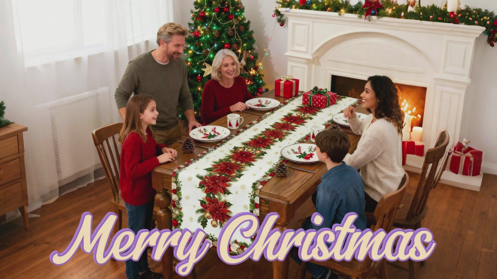 Christmas Linen Table Runner